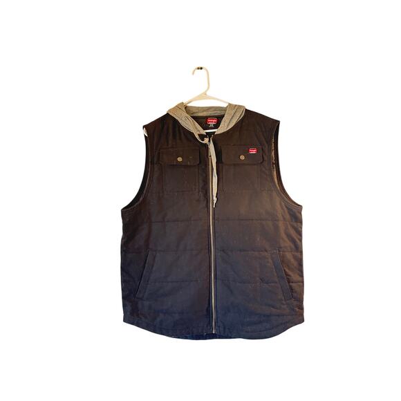 Wrangler Workwear Jacket Men’s XL (46-48) Black Hooded Lined Coat - Picture 1 of 6